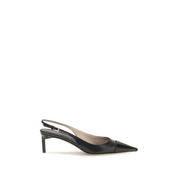 Black Calf Leather Bos Taurus Mid Heel Pumps