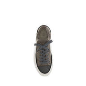 Brunello Cucinelli Brown Cotton Low Top Sneakers