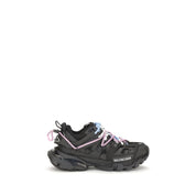 Black Polyester Athletic Sneakers