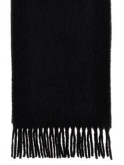 Black Alpaca Leather Scarf