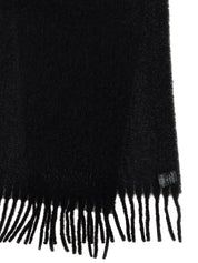 Black Alpaca Leather Scarf