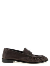 Saint Laurent Brown Calfskin Slip-On Loafers