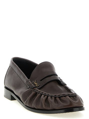 Saint Laurent Brown Calfskin Slip-On Loafers