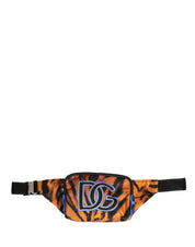 Dolce & Gabbana Brown Tiger Print Nylon Fanny Waist Pack Borse Men Bag