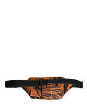 Brown Tiger Print Nylon Fanny Waist Pack Borse Men Bag