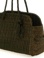Bicolor Raffia Tote Bag