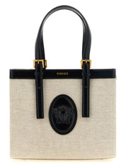 Beige Linen Tote Bag