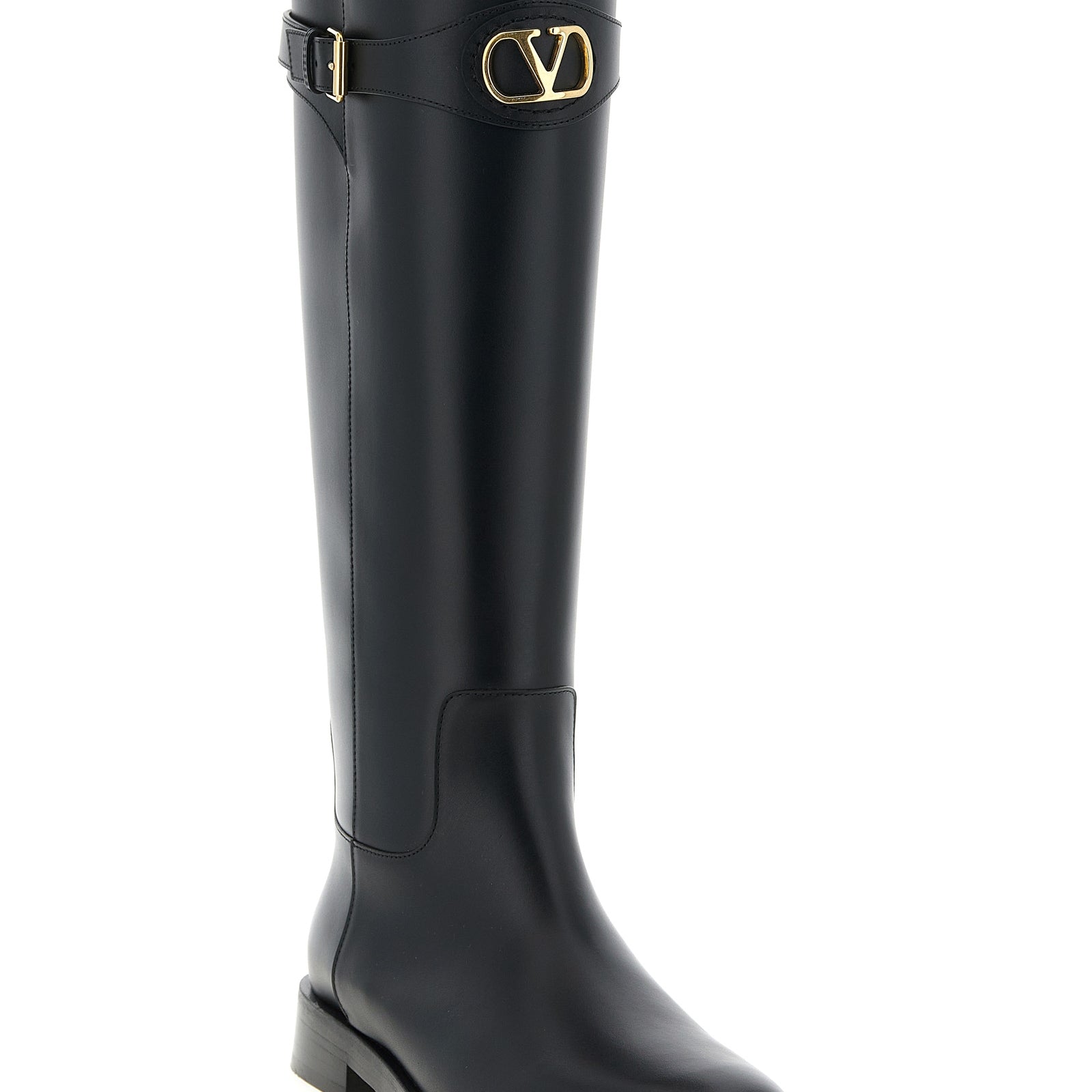 Valentino Garavani Black Calfskin Over The Knee Valentino Garavani