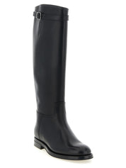 Black Calfskin Over The Knee