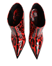 Red Leopard Cardinale Ankle Boots Shoes