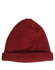 Women Bordeaux Wool Knitted Winter Beanie Capello Hat