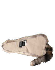 Brown Frost Fox Fur Neck Warmer Winter Scarf
