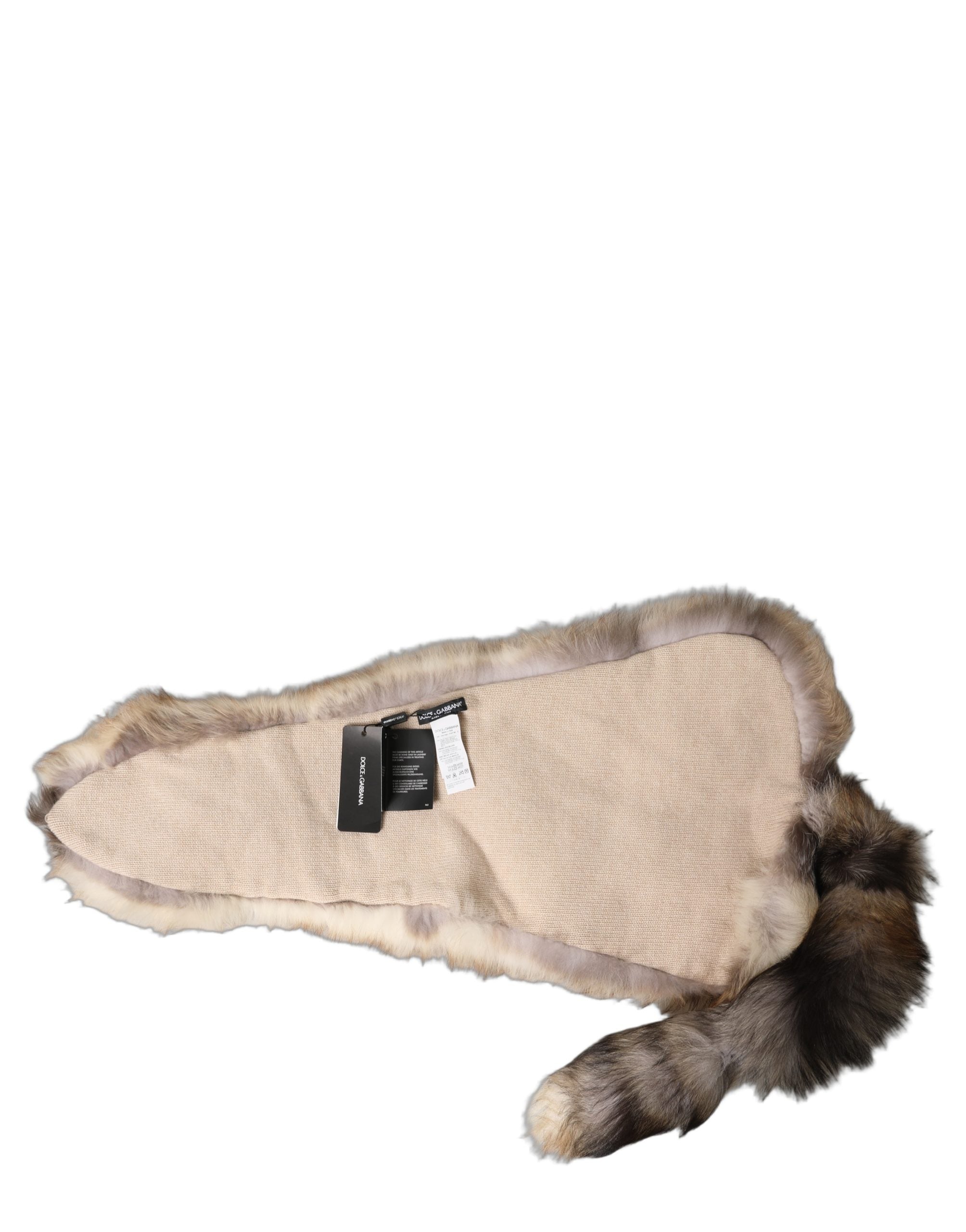 Dolce & Gabbana Brown Frost Fox Fur Neck Warmer Winter Scarf Dolce & Gabbana