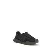 Black Calf Leather Bos Taurus Chunky Sneakers