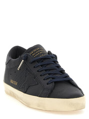 Blue Cowhide Low Top Sneakers
