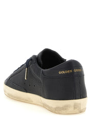 Blue Cowhide Low Top Sneakers
