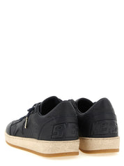 Blue Cowhide Low Top Sneakers
