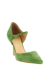 Bicolor Goatskin Mid Heel Pumps