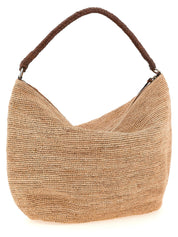 Beige Raffia Shoulder Bag