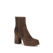 Valentino Garavani Brown Calf Leather Bos Taurus Ankle Boots