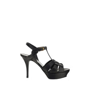 Black Calf Leather Bos Taurus Platform Sandals