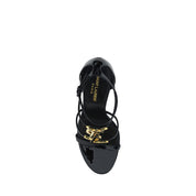 Black Calf Leather Bos Taurus Stiletto Heel Sandals