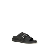 Alexander McQueen Black Calf Leather Bos Taurus Platform Sandals