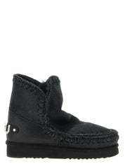 Black Lamb Leather Ankle Boots