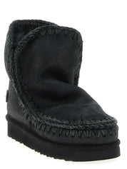 Black Lamb Leather Ankle Boots