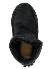 Black Lamb Leather Ankle Boots