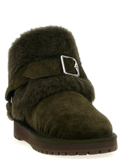 Bicolor Leather Ankle Boots