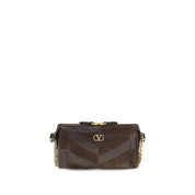 Valentino Garavani Brown Calf Leather Bos Taurus Shoulder Bag