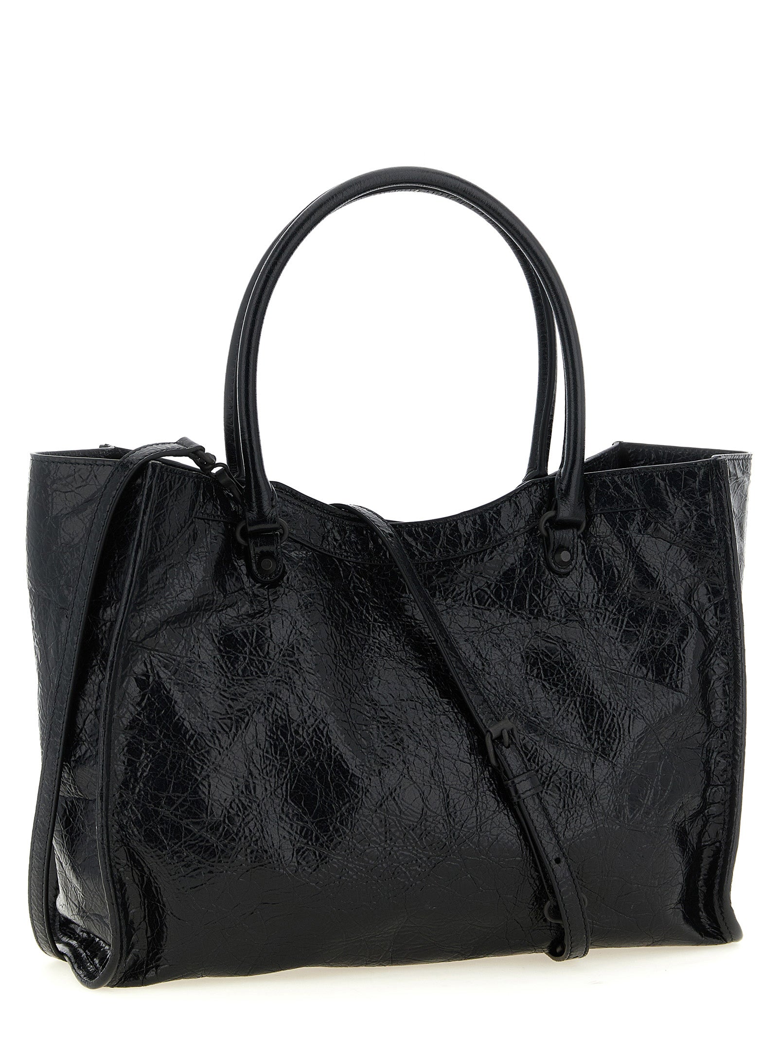 Balenciaga Black Lamb Leather Tote Bag
