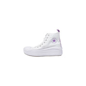 Converse White Fabric Platform Sneakers