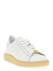 White Calfskin Low Top Sneakers
