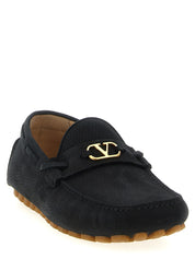 Valentino Garavani Black Calfskin Slip-On Loafers