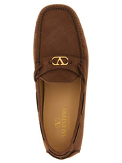Brown Calfskin Slip-On Loafers