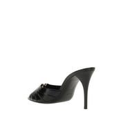 Saint Laurent Black Lamb Ovis Aries Stiletto Heel Sandals