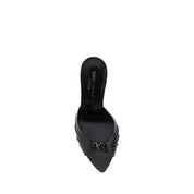 Saint Laurent Black Lamb Ovis Aries Stiletto Heel Sandals