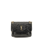 Saint Laurent Black Calf Leather Bos Taurus Shoulder Bag