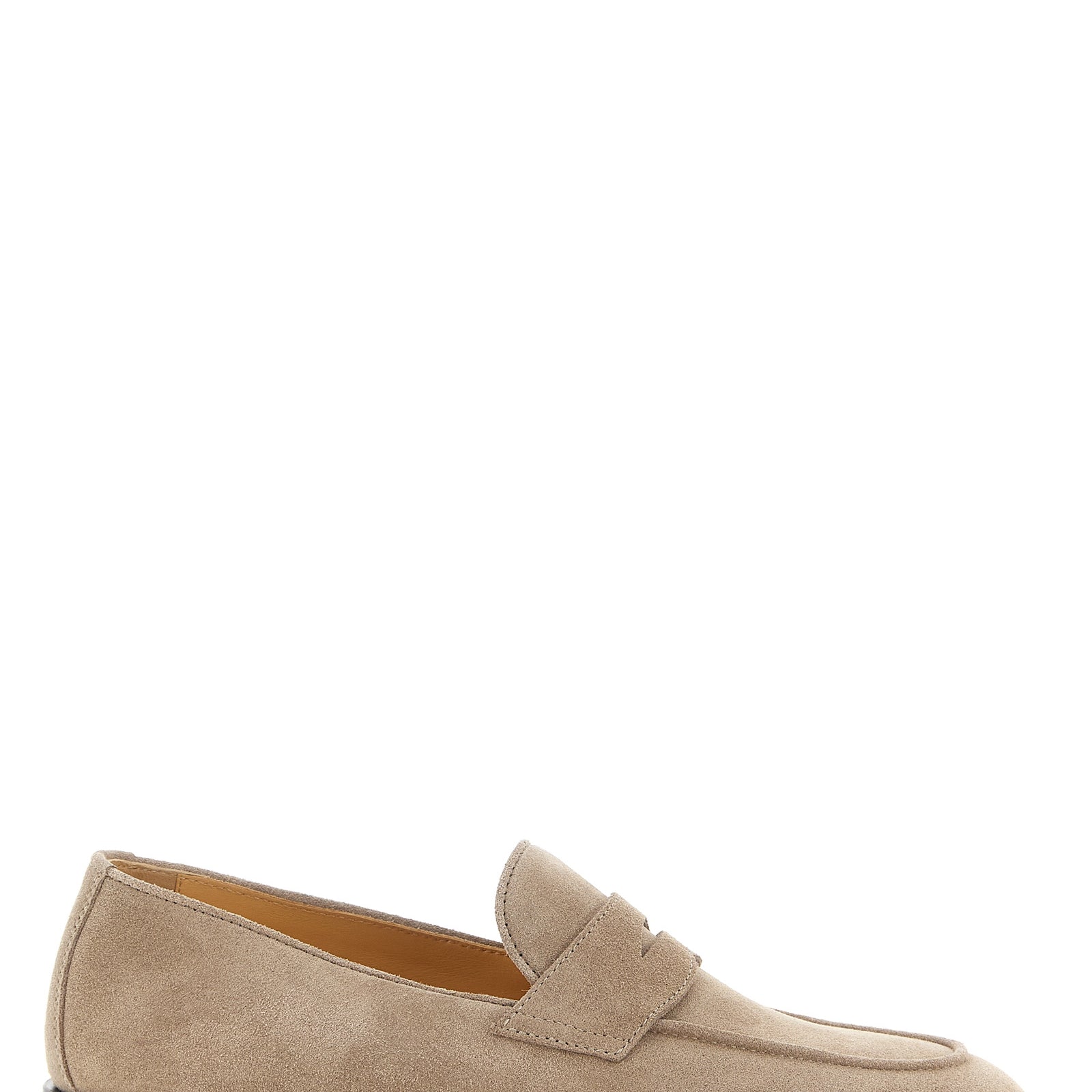 Brunello Cucinelli Gray Calfskin Slip-On Loafers Brunello Cucinelli