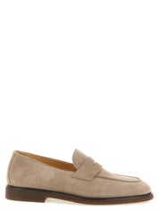 Brunello Cucinelli Gray Calfskin Slip-On Loafers