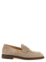 Brunello Cucinelli Gray Calfskin Slip-On Loafers