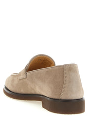 Brunello Cucinelli Gray Calfskin Slip-On Loafers