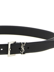 Saint Laurent Black Calfskin Regular Belt