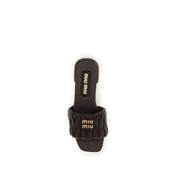 Brown Calf Leather Bos Taurus Flat Sandals