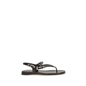 Chloé Black Calf Leather Bos Taurus Flat Sandals