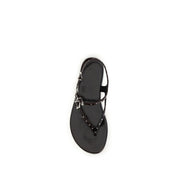 Chloé Black Calf Leather Bos Taurus Flat Sandals
