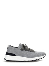 Brunello Cucinelli Gray Cotton Athletic Sneakers