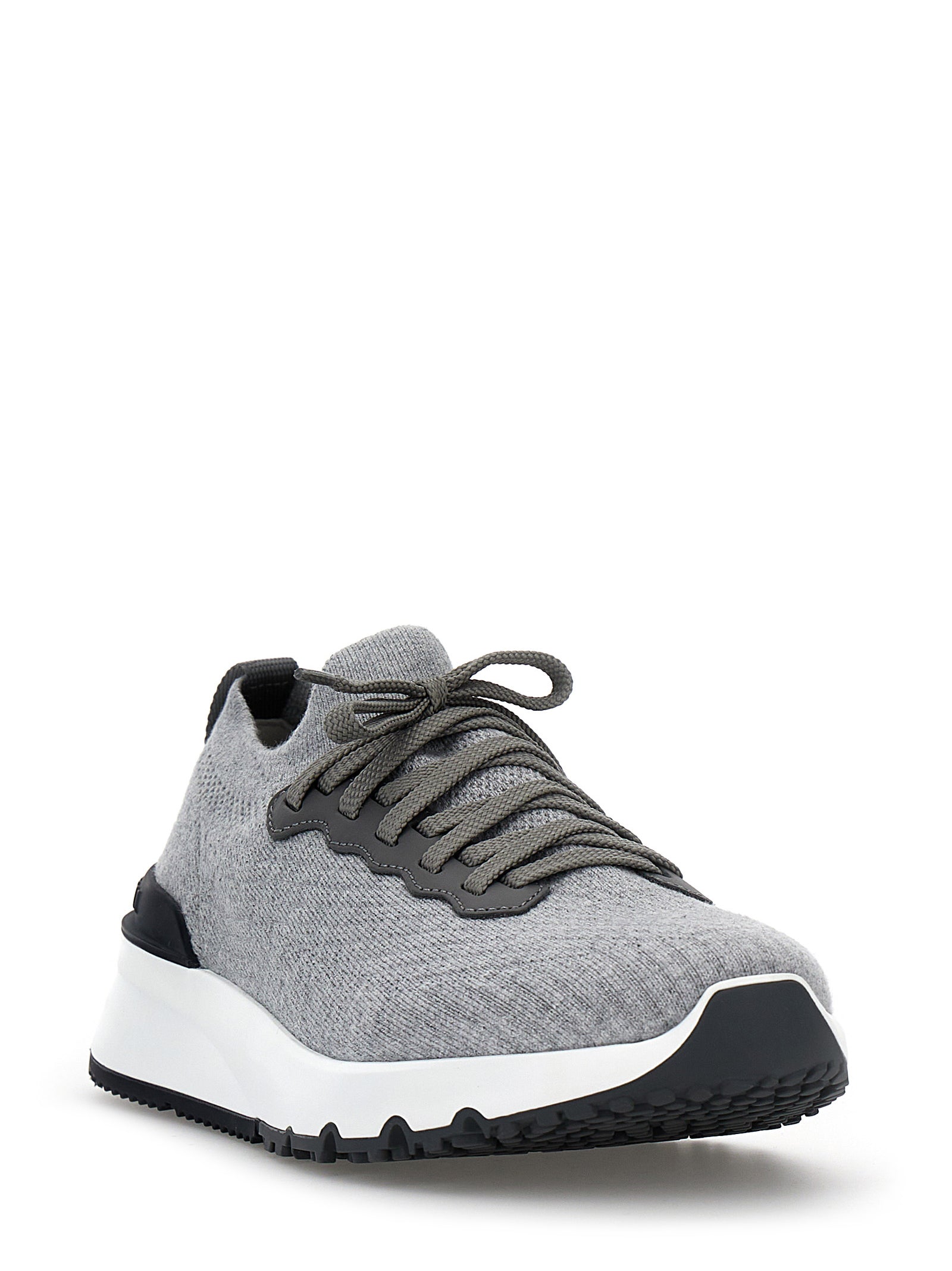 Brunello Cucinelli Gray Cotton Athletic Sneakers